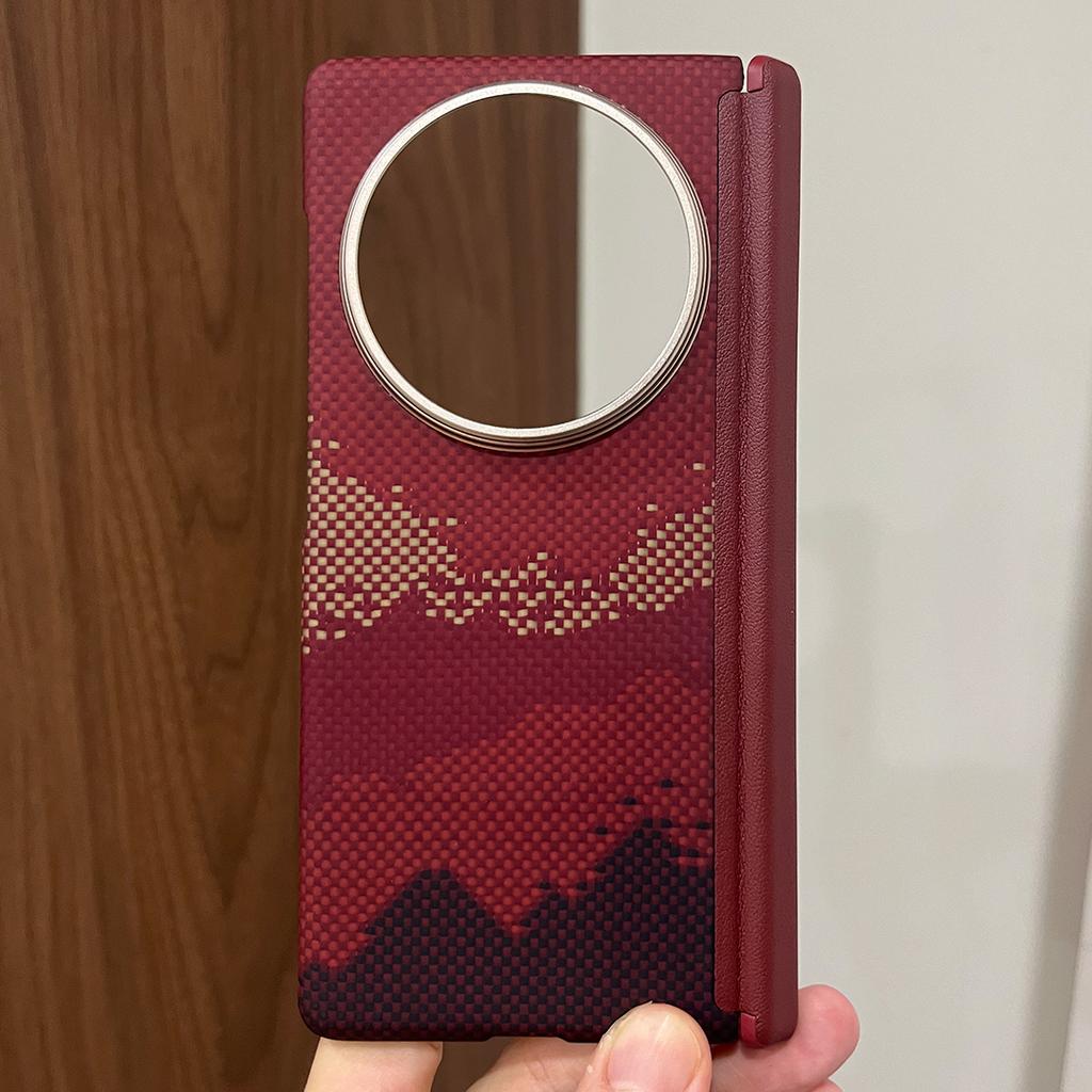 Magnetic 600D Real Aramid Carbon Fiber Hinge Phone Case Cover On For Vivo X Fold 3 5 6 Pro 5G Global Fold5 XFold Fold6 Magsafe