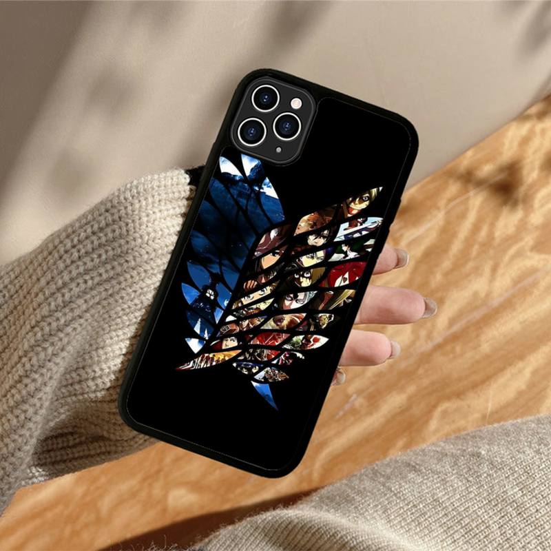 Anime Attack On Titan Phone Case Silicone PC+TPU Case for iPhone 11 12 13 Pro Max 8 7 6 Plus X SE XR Hard Fundas