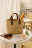 Solid Color Women Tote Bags Portable Reusable Canvas Shopping Bag Large Capacity Lunch Bags