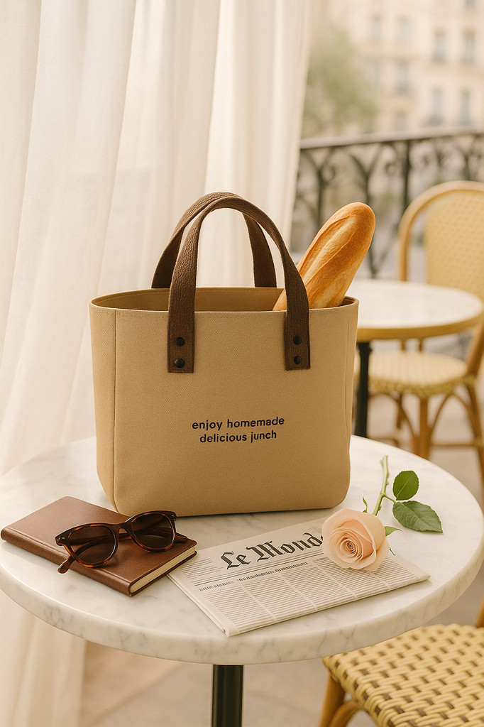 Solid Color Women Tote Bags Portable Reusable Canvas Shopping Bag Large Capacity Lunch Bags