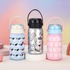 Cute 3D Printed Silicone Handle Water Cup Stainless Steel Vacuum Vacuum Cup Outdoor Portable Double Drink Cup