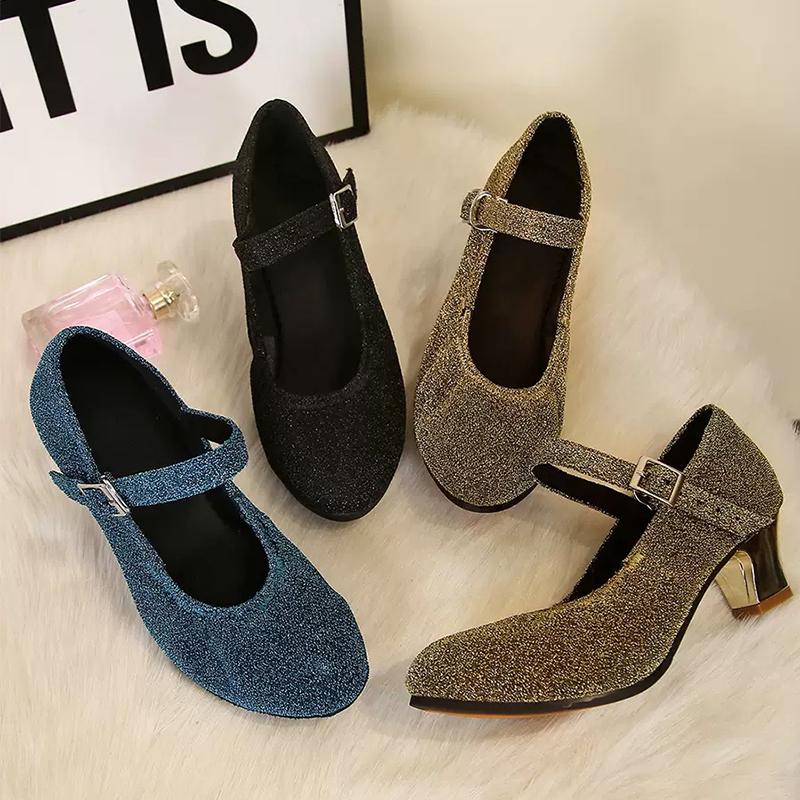 Latin Dance Shoes Woman Gold Heels Ballroom Dancing Shoes Modern Sneakers Shiny Comfortable Dance Shoes For Women