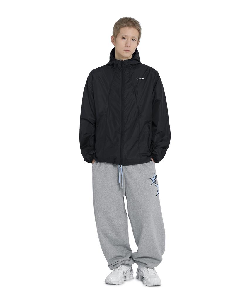Openyard(Oy) Curved Zipper Light Shell Jacket - Black