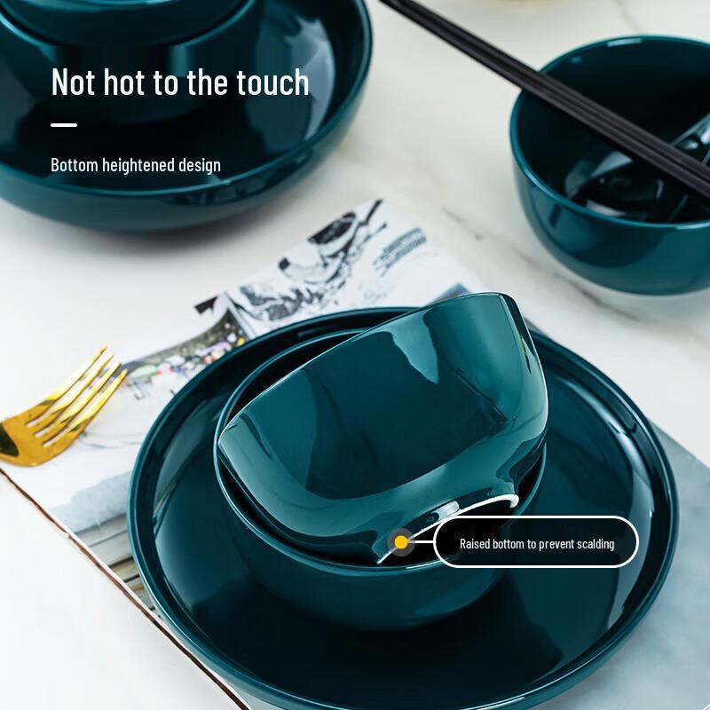 Jingdezhen Underglaze Ceramic 6-Piece Individual Soup Bowl Set