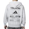 Adidas Back Letter Print Casual Hoodie Men Tops Grey IS7104
