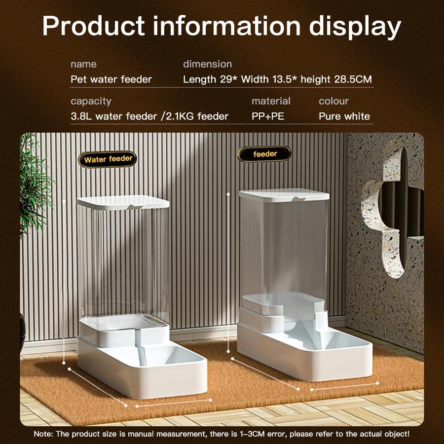 Automatic Cat Feeder & Water Dispenser with Gravity Food Storage Container for Cats and Dogs