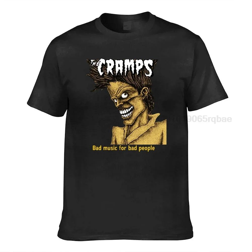 Cramps Crazy Top Tshirts Hiphop Rock Music Adult T Shirt Casual Short Sleeve Clothing Shirt Bad Music For Bad People Shirts