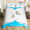 Gold Buterfly Soft Duvet Cover Set Musical Note Beding Set Microfiber Star Warm Comforter Cover Twin Quen for Children Kids Girl Ten Rom Decor