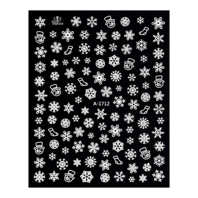 Autocolante de Crăciun 3D Laser Argint Ren & Fulg de Nea