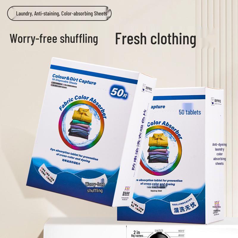 Color Absorbent Anti-Bleed Laundry Sheets - 50 Pack