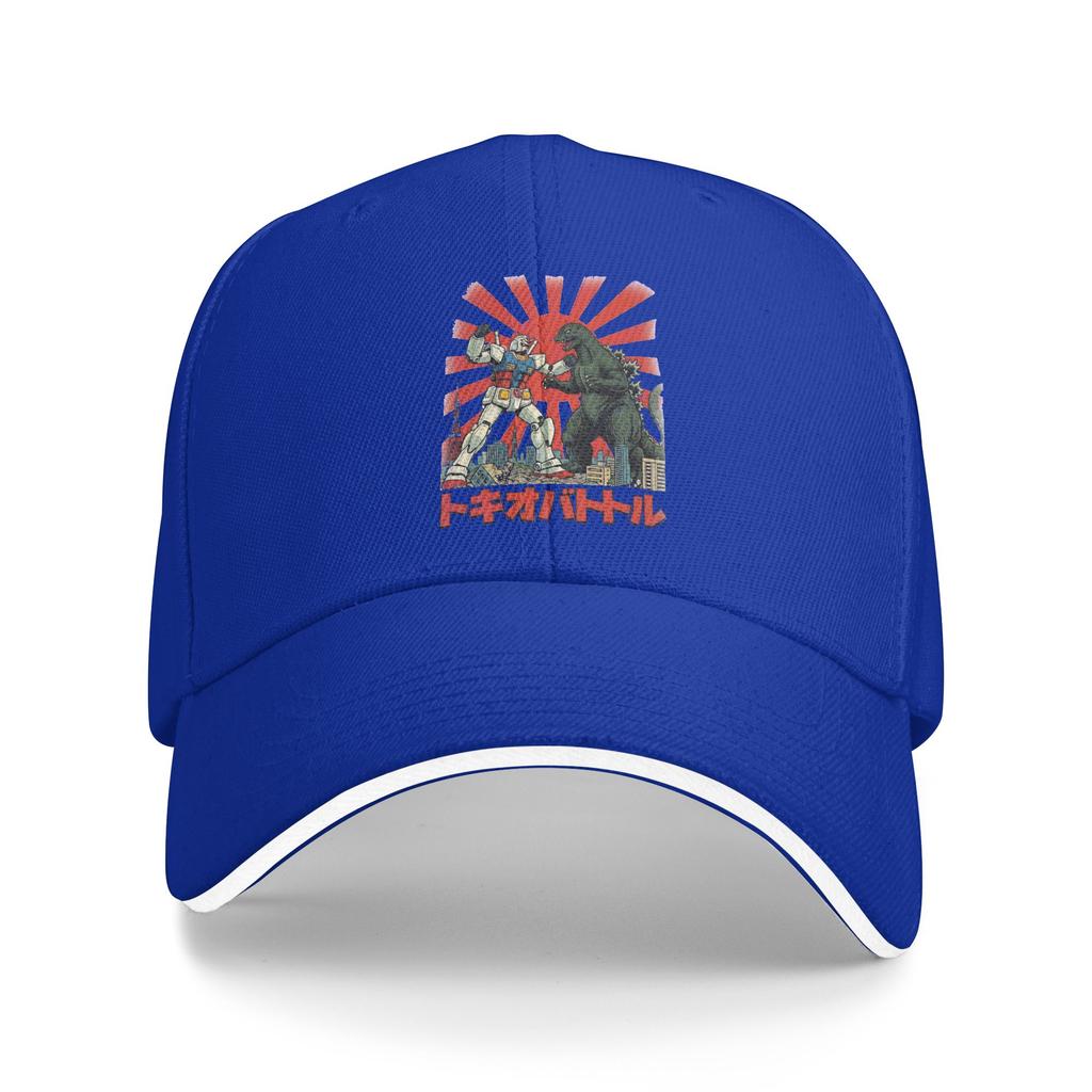 Gundam vs Godzilla Baseball Cap Classic Trucker Hat Spring Women Unisex Hiking Fishing Baseball Caps