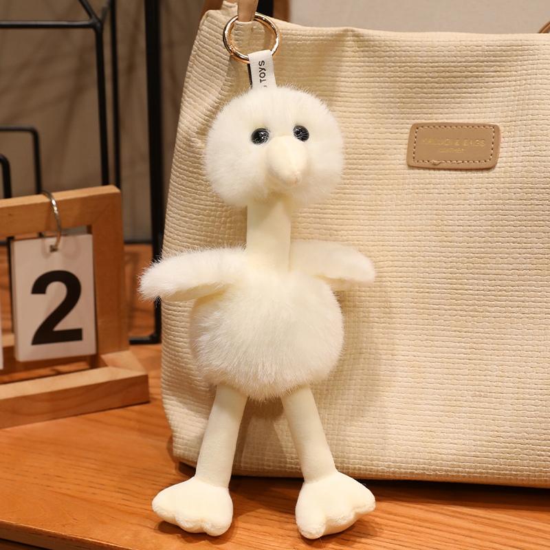 Peluche Autruche Kawaii Poilue 20cm Animal en Peluche Doux Poupée en Peluche Autruche Pendentif Sac à Dos et Décoration Cadeau d'Anniversaire Fête 20cm