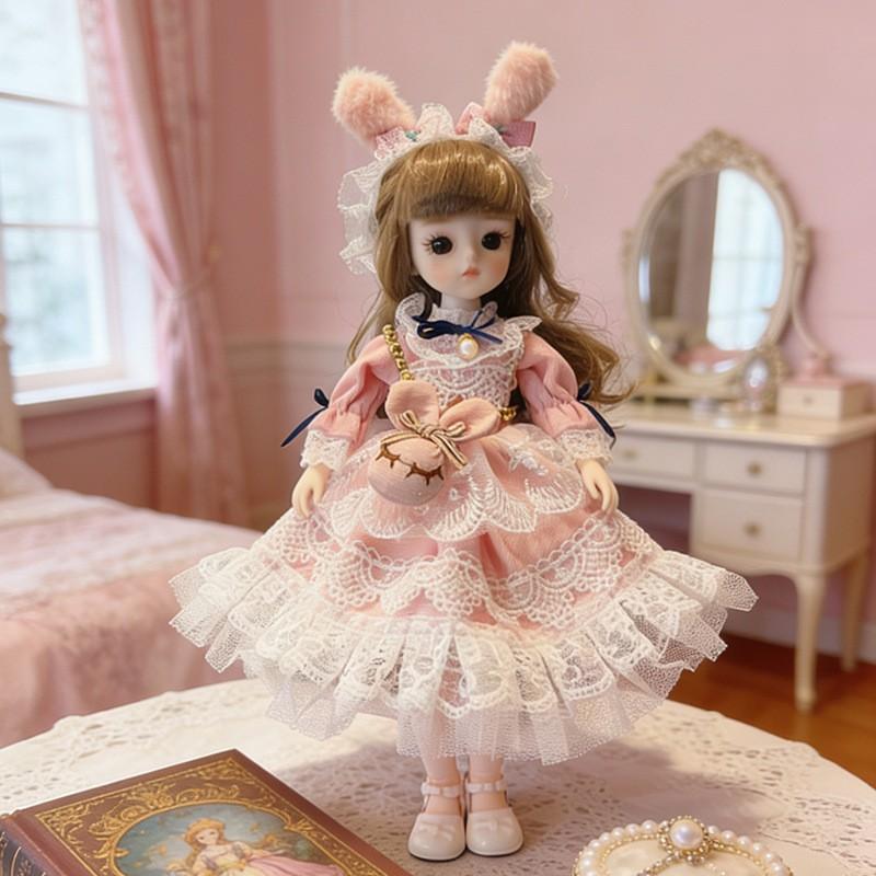 30cm Lolita Doll Outfit Set 6-Point BJD Dolls Clothes Only Non-Plush Toy Girls Ages 4-6