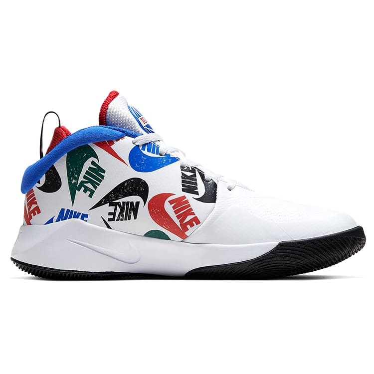 Nike Team Hustle D 9 Abrasion Resistant Breathable Mid top Performance Basketball Shoes Black White Blue Unisex CW5815-100