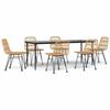 3157878 vidaXL Ensemble à dîner de jardin 7 pcs Résine tressée