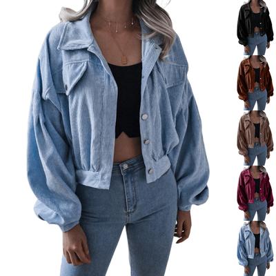 Women's Fashion Casual Solid Color Lapel Jacket Short Top