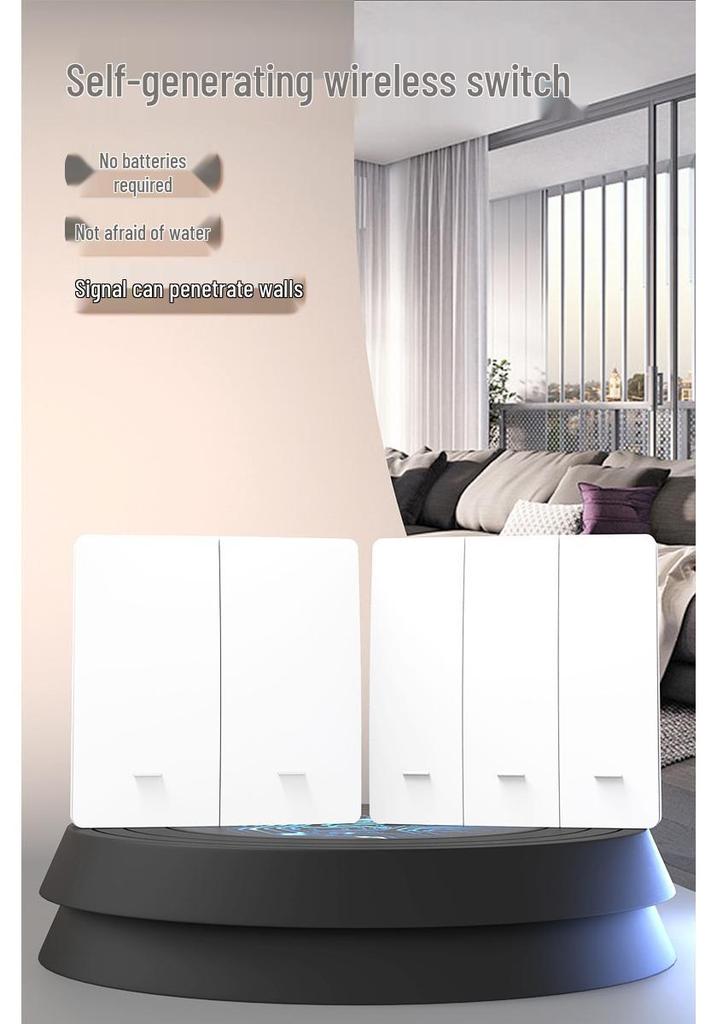 Self-Powered Wireless Remote Control Switch: No Wiring, No Battery, Waterproof, Elastic Return, Random Placement