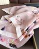 Romantic Flower Herringbone Pattern Cotton and Linen Feeling Small Square Scarf Silk Scarf Imitation Velvet Headscarf Shawl Sun Protection Scarf Women