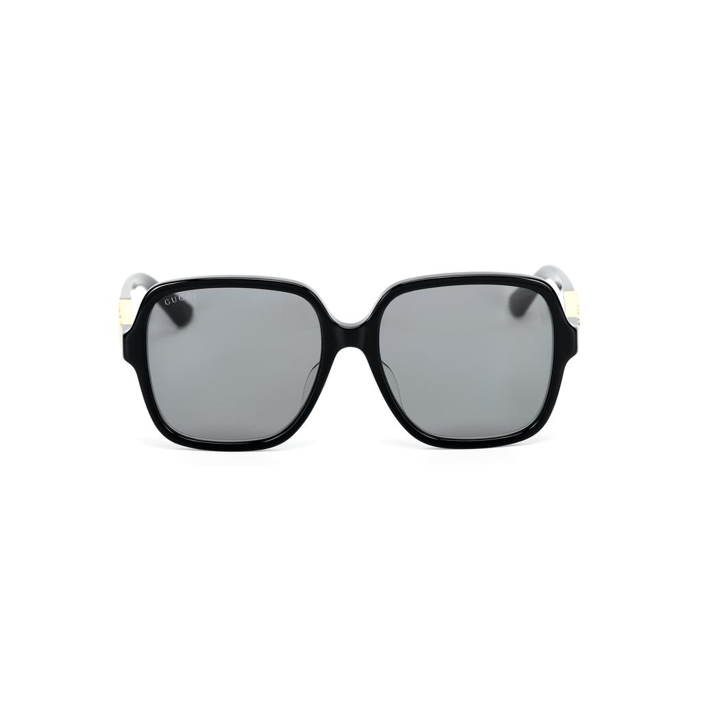 Gucci Letter Decorated Irregular Shape Sunglasses Unisex Sunglasses Black GG1189SA-002