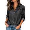 Women's Loose Fit Denim Button Top for Casual Everyday Wear and Outings