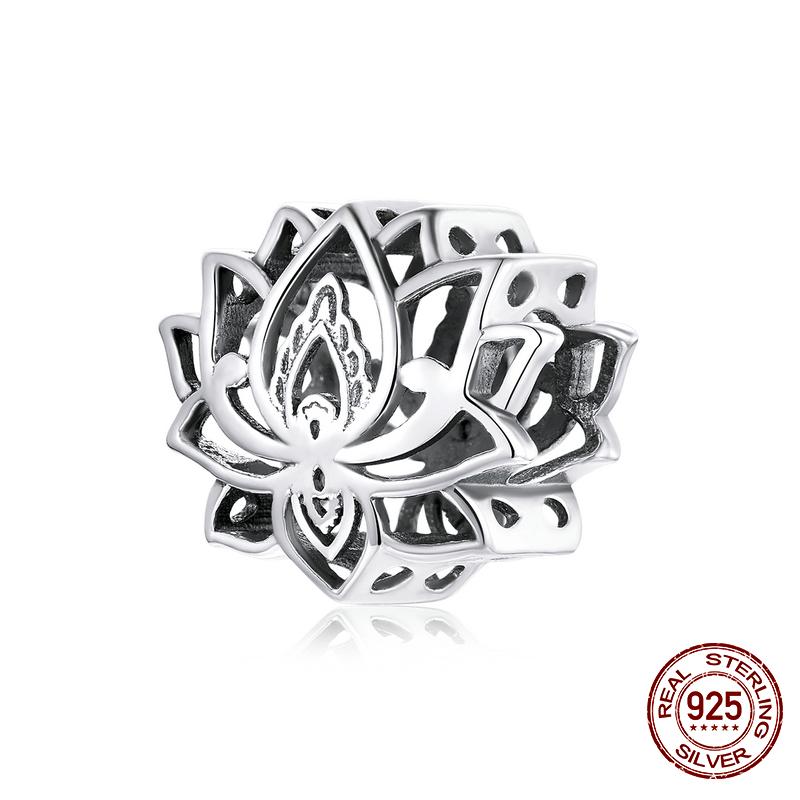 WOSTU 925 Silver Animal Cat Charm Pendant Heart Family Ladybug Bee Beads Fit Original Bracelet DIY Jewelry For Women