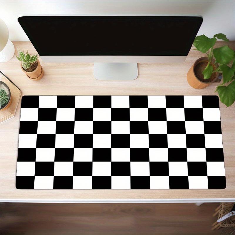 Simple Black White Checkered Mouse Pad Large Rubber Non-slip Keyboard Pad Locking Edge Office Computer Laptop Gaming Accessories