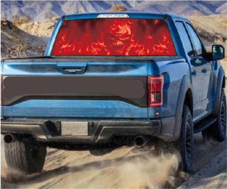Flaming Skull Sticker for Truck, SUV, Jeep