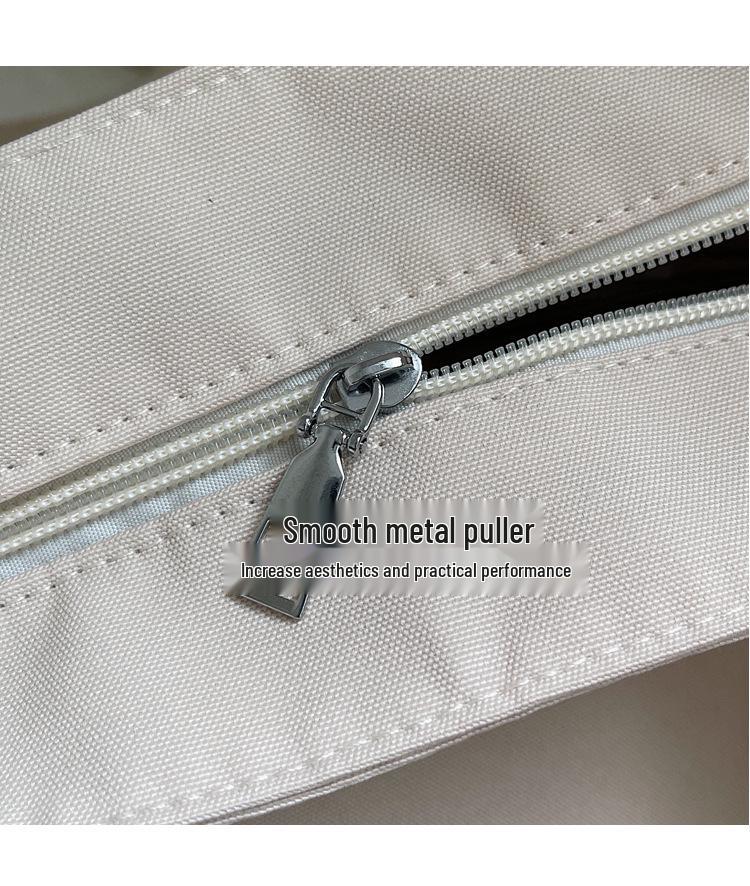 Korean Style Large Embroidered Canvas Shoulder Bag for Women - 2025