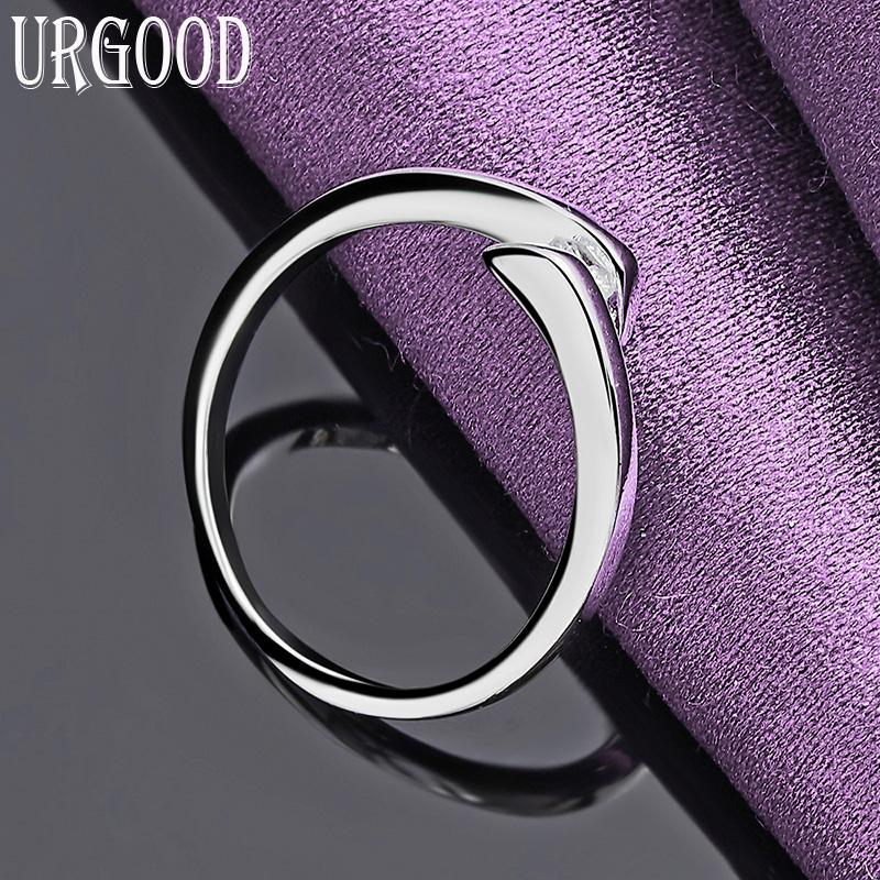 925 Sterling Silver Charm AAA Zircon Ring Fashion Gift Party Jewelry