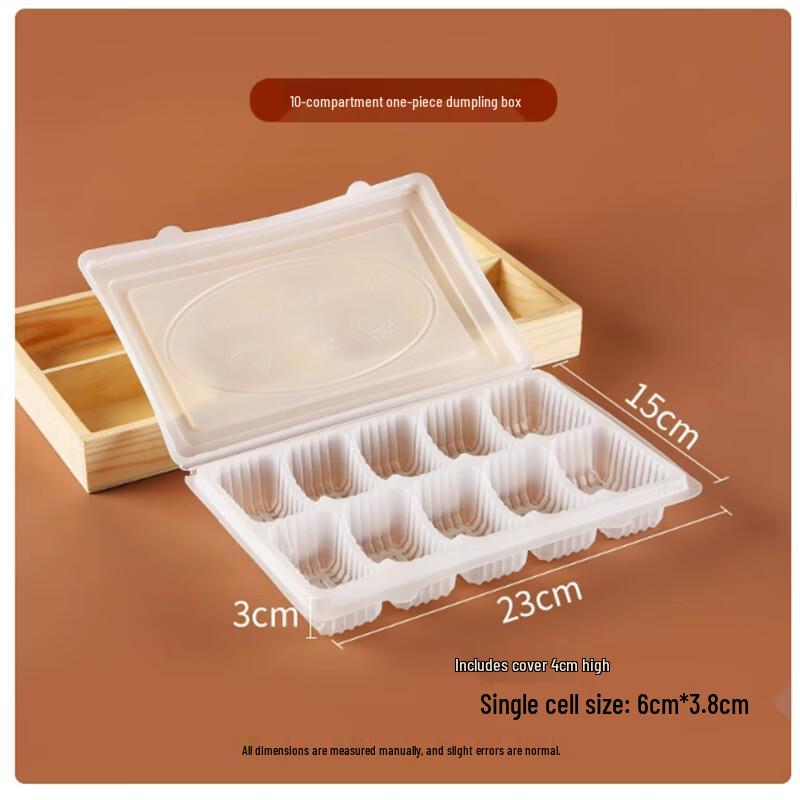 Sanbile Disposable 10-Compartment Dumpling Takeaway Boxes, 50 Sets