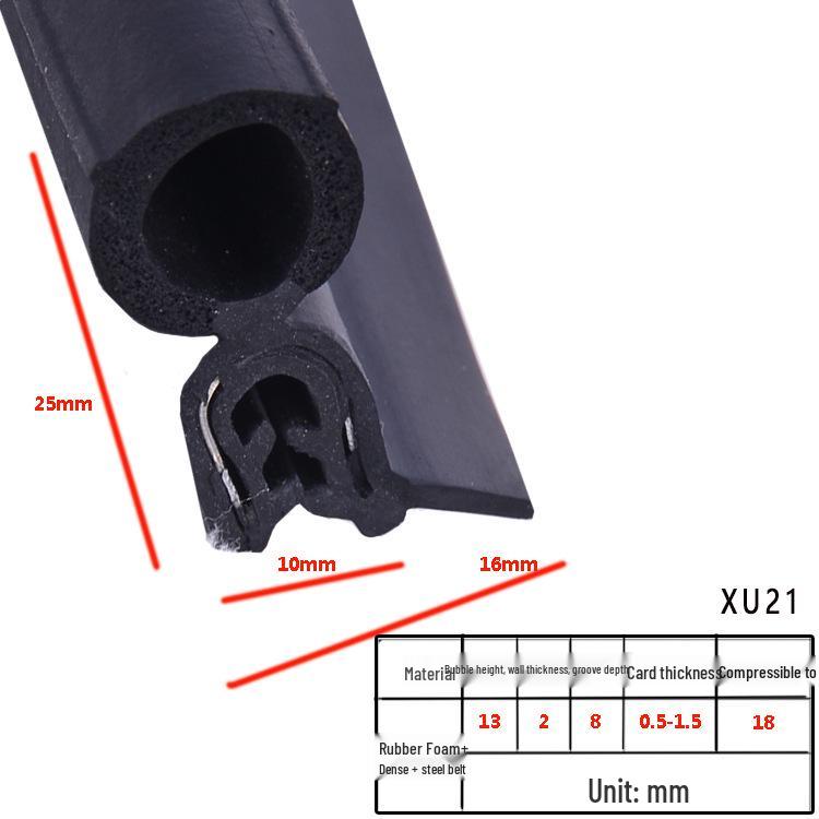 High-Temperature Resistant U-Shaped Rubber Sealing Strip for Dustproofing Electrical Cabinets and Car Doors