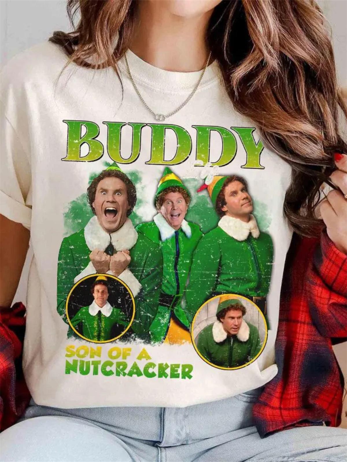 Buddy The Elf Movie Christmas Portrait Retro TShirt Disneyland Family Travel Gift Buddy The Elf Christmas Gift 2025 S