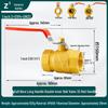 Brass Double Female Thread Ball Valve with Long Handle, Thickened for Water Heating, Available In Sizes: DN25, DN32, DN40, DN50.