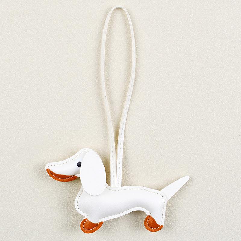 Dopamine Dachshund Pendant Bag Versatile Pendant Niche PU Cute Fashion Puppy Car Keychain Accessories