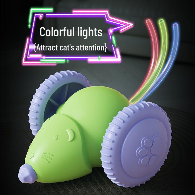 Electric Ride-on Cat Teaser Toy with Mouse for Cats and Dogs