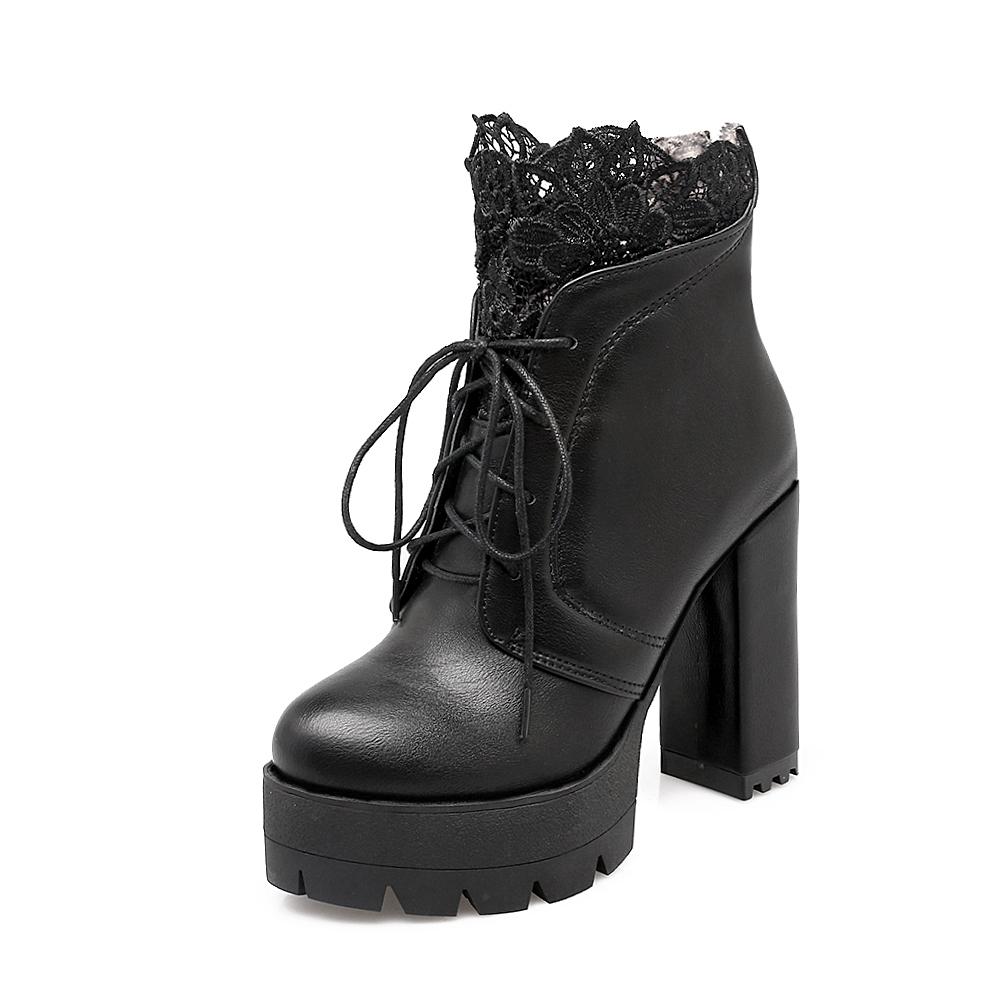 Fashion Shoes Women Motorcycle Boots Autumn Winter Ladies Boot 2026Stylish Lady Ankle Boots Lace-up High Heel Platforms Sexy Botas White