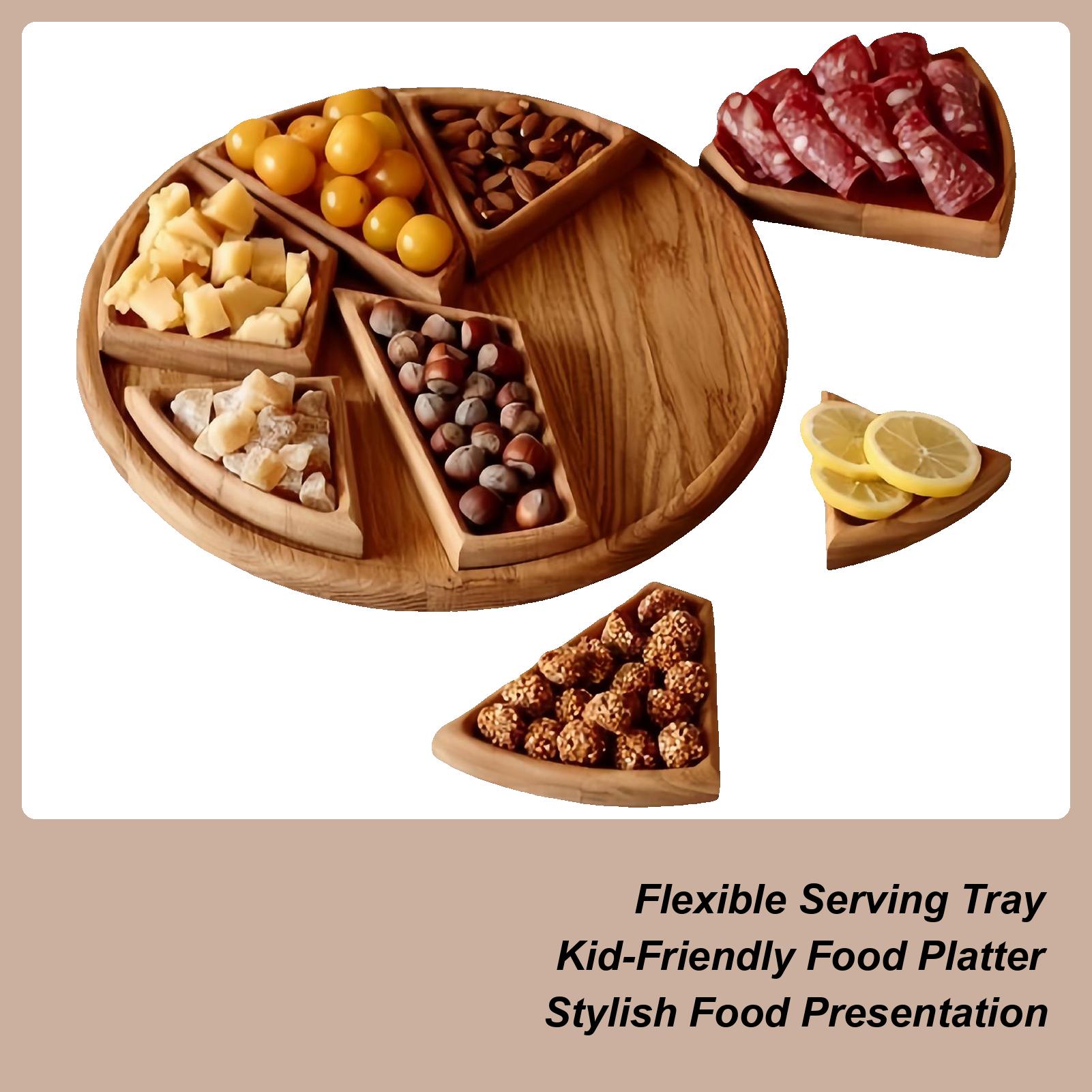 

Wood Puzzle Serving Tray Large Serving Tray With 8 Removable Compartments Wooden Platter Charcuterie Board For Fruit Snack CN