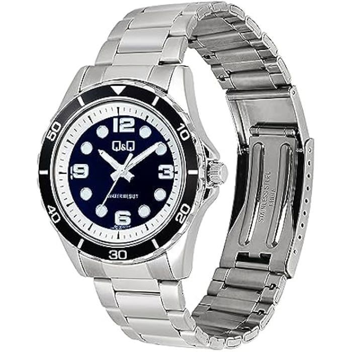 Montre - Q&amp;Q - Q57B-001PY - Analogique-Numérique - Acier Inoxydable - Noir