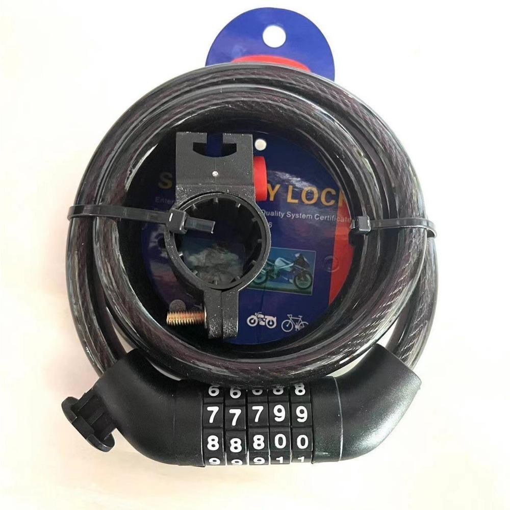 Lock Mountain Bike Five Digit Password Lock Bicycle Password Lock Steel Wire Chain Lock Riding Accessories