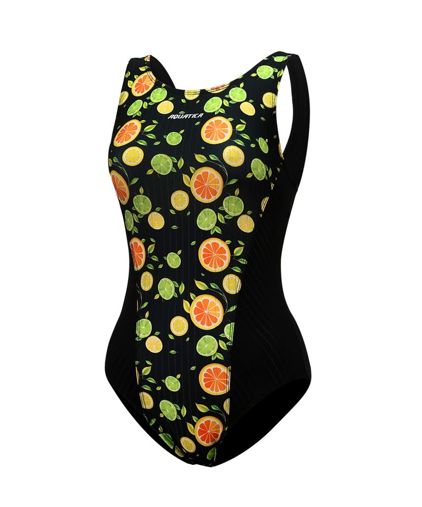 Akuatika Women'S Mid-Cut Indoor Swimsuit Aqa1490 Standard Goggles Pouch Nose Clip 7-Piece Set