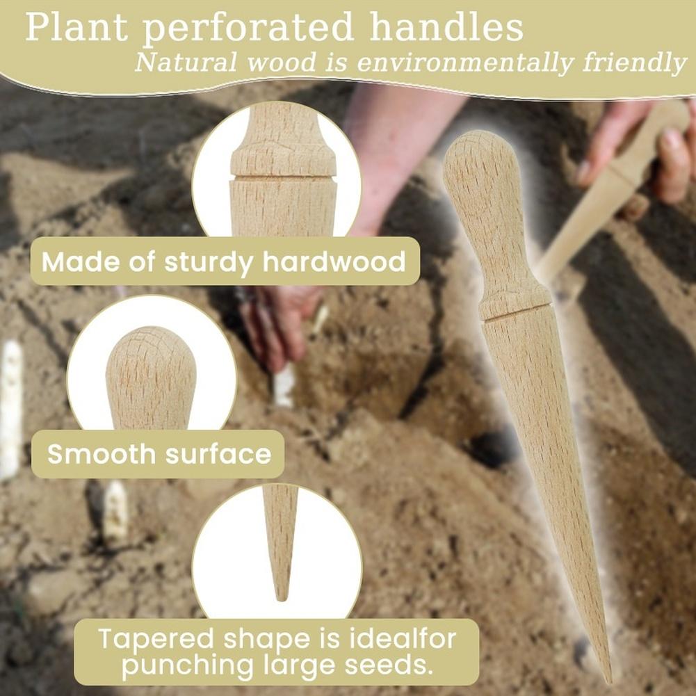 

2PCS Beech Wood Garden Plant Hole Puncher With Comfortable T-Handle For Planting And Soil Digging Plant Punch Tool Set China Mainland