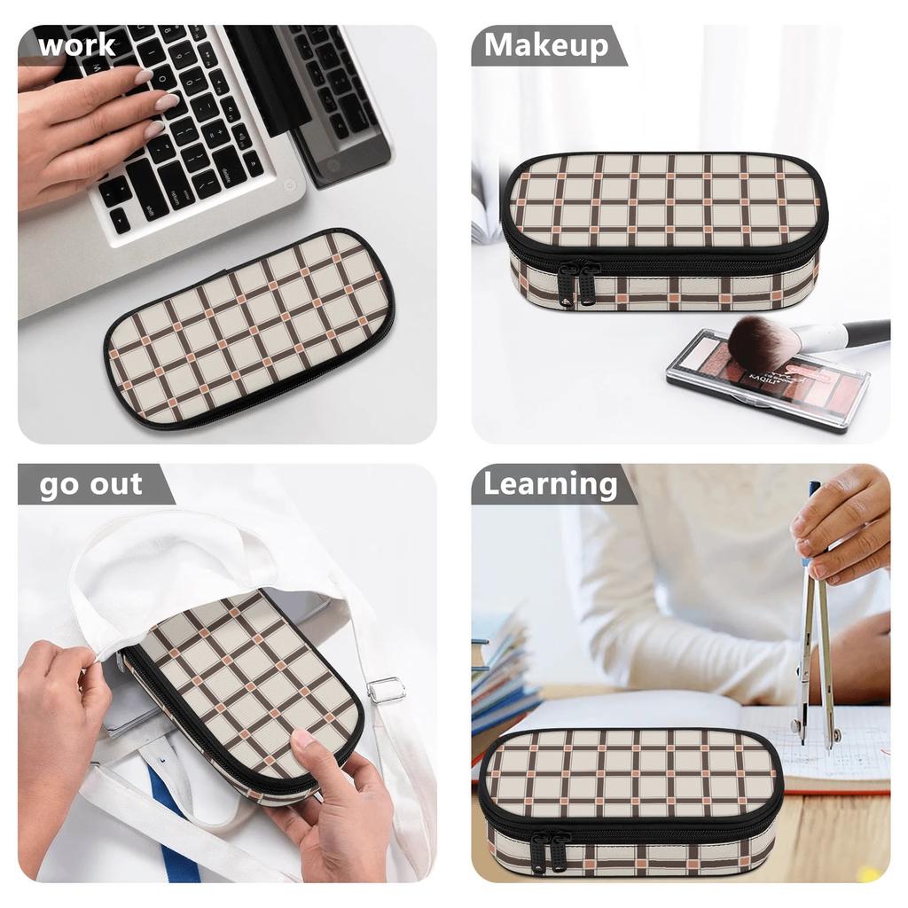 Pen Case Multi Compartment 300D Polyester Smooth Zipper with Main Pocket Mesh Layer and Removable Pen Divider for Boys Girls