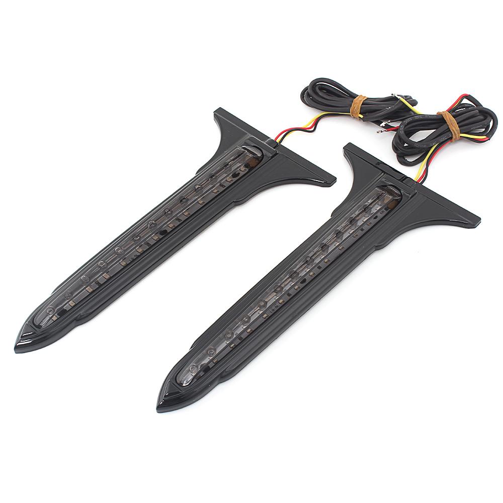 Motorcycle Accessories 1Pair LED Rear Saddlebag Accents Light Smoke Lens For Harley Touring Road King 1993-2010 2011 2012 13 ABS