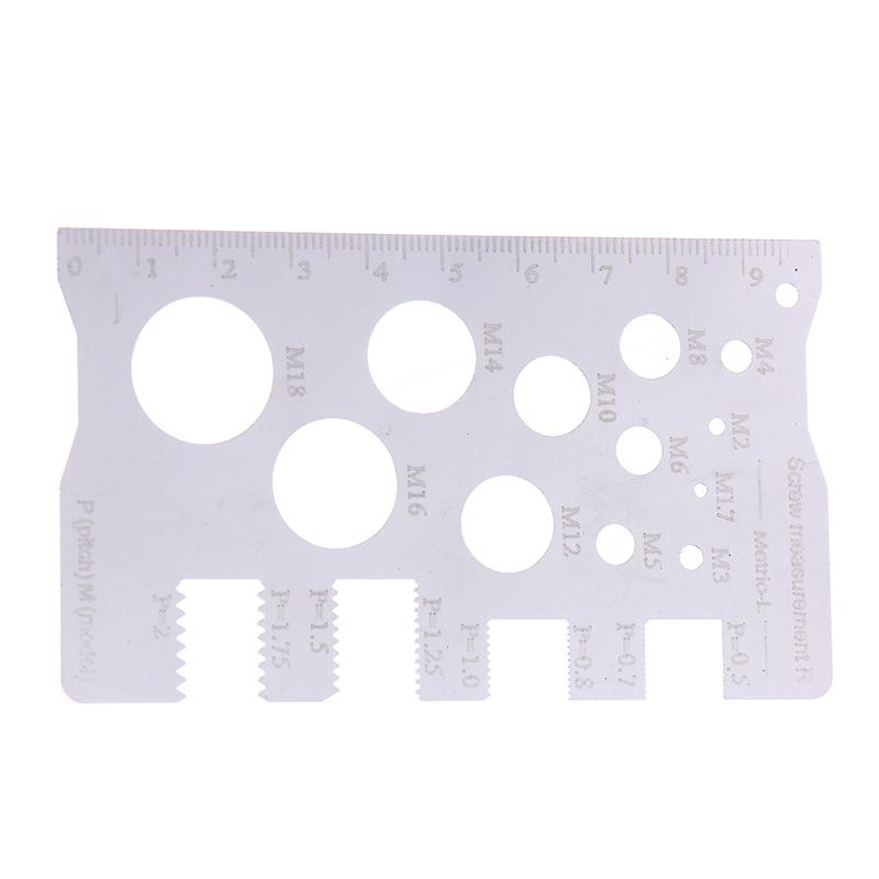 Durabler Stainless Steel Ruler Screw Measuring Ruler Precise Pitch Measurement Thread Gauge Screw Measurement Ruler Measuring