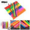 Straws Drinking Smoothie Flat End Multi Color Oversized