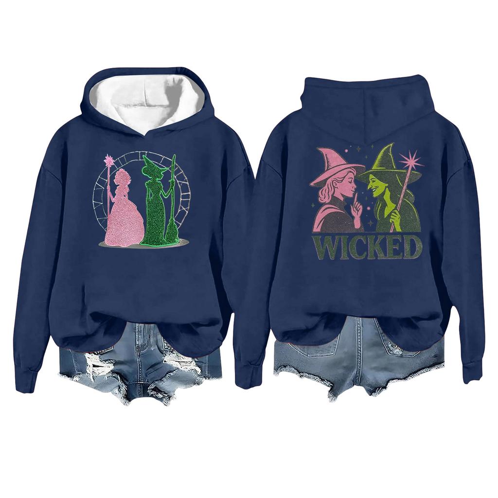 Women's Fashion Casual Long Sleeve Loose Printed Pullover Sports Long Sleeve Hooded Sweatshirt