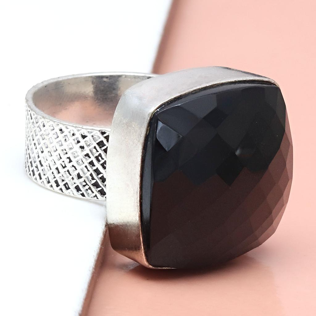 Black Spinal Gemstone Handmade Silver Jewelry  "9"