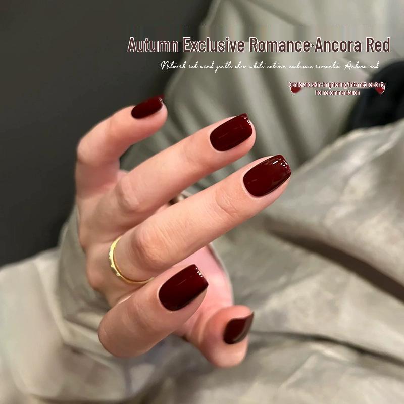 

Ancola Red Gel Polish: Cherry Wine Red-Brown for Manicure Salon