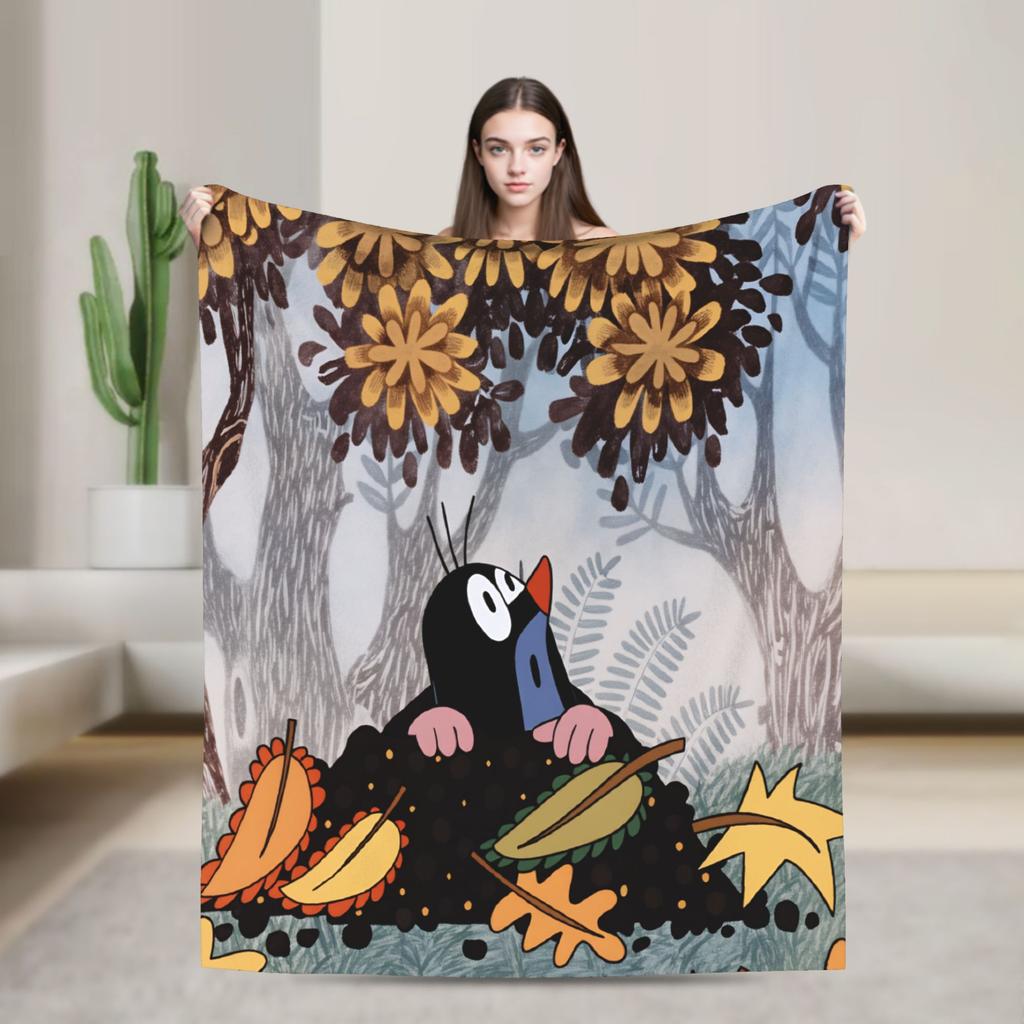 Czech Cartoon Krtek Mole Blanket Quality Warm Soft Bedding Throws Winter Plane Travel Home Decor Graphic Bedspread