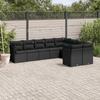 VidaXL Garden Lounge Set 9 Pcs with Cushions Black Braided Resin 3218165